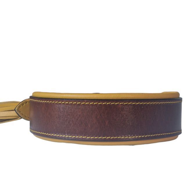 Leder Halsband TWO TONE   -  GELB