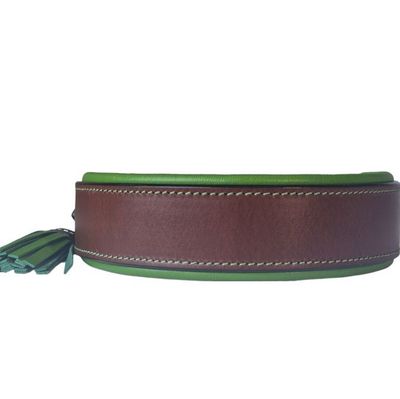 Leder Halsband TWO TONE - GRÜN Leder Halsband TWO TONE - GRÜN