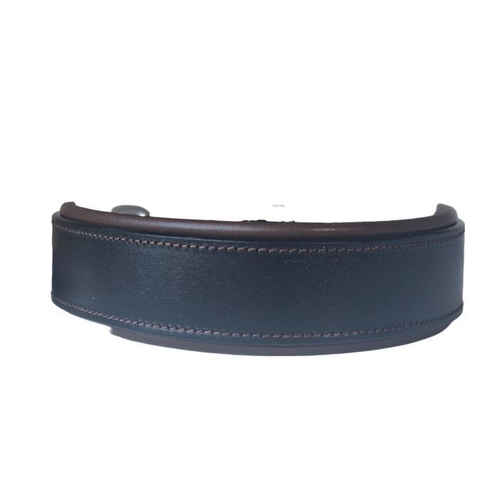 Leder Halsband TWO TONE   -  schwarz / Braun