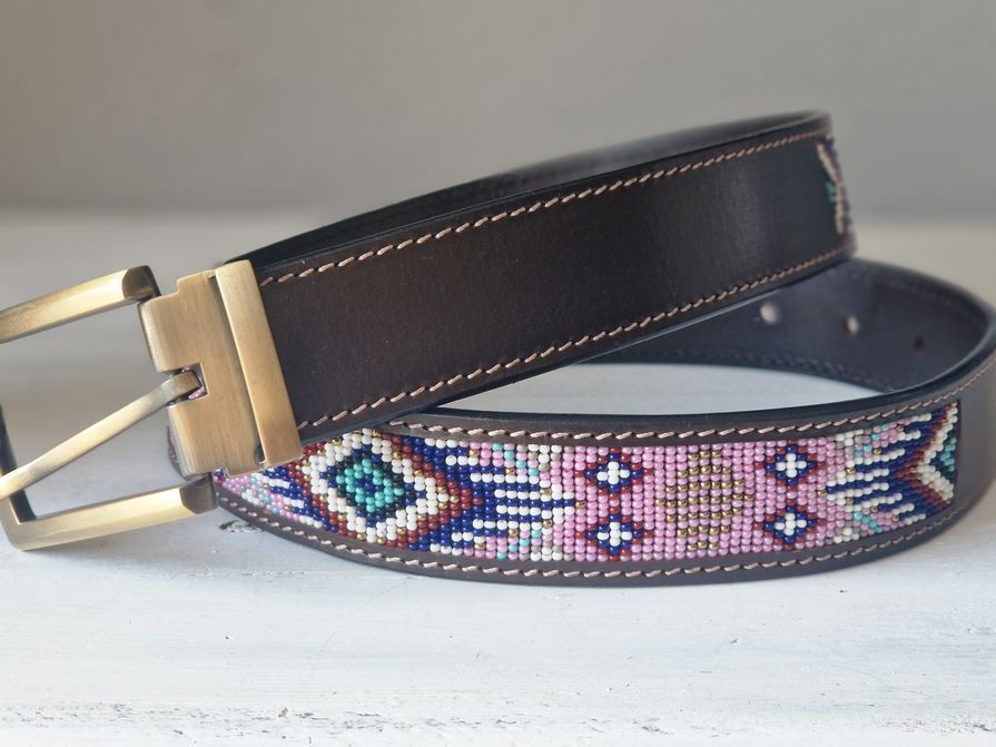 Leder Gürtel ROSE AZTEC. NEW IN