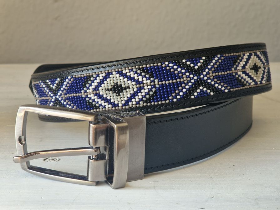 Leder Gürtel Boho Blue  NEW IN