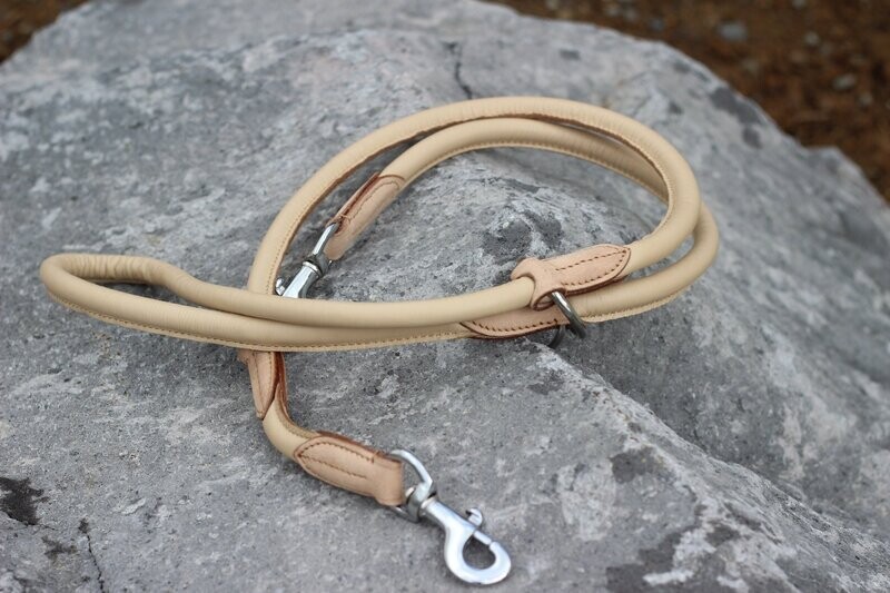 Lederleine  Naturleder rundgenäht
