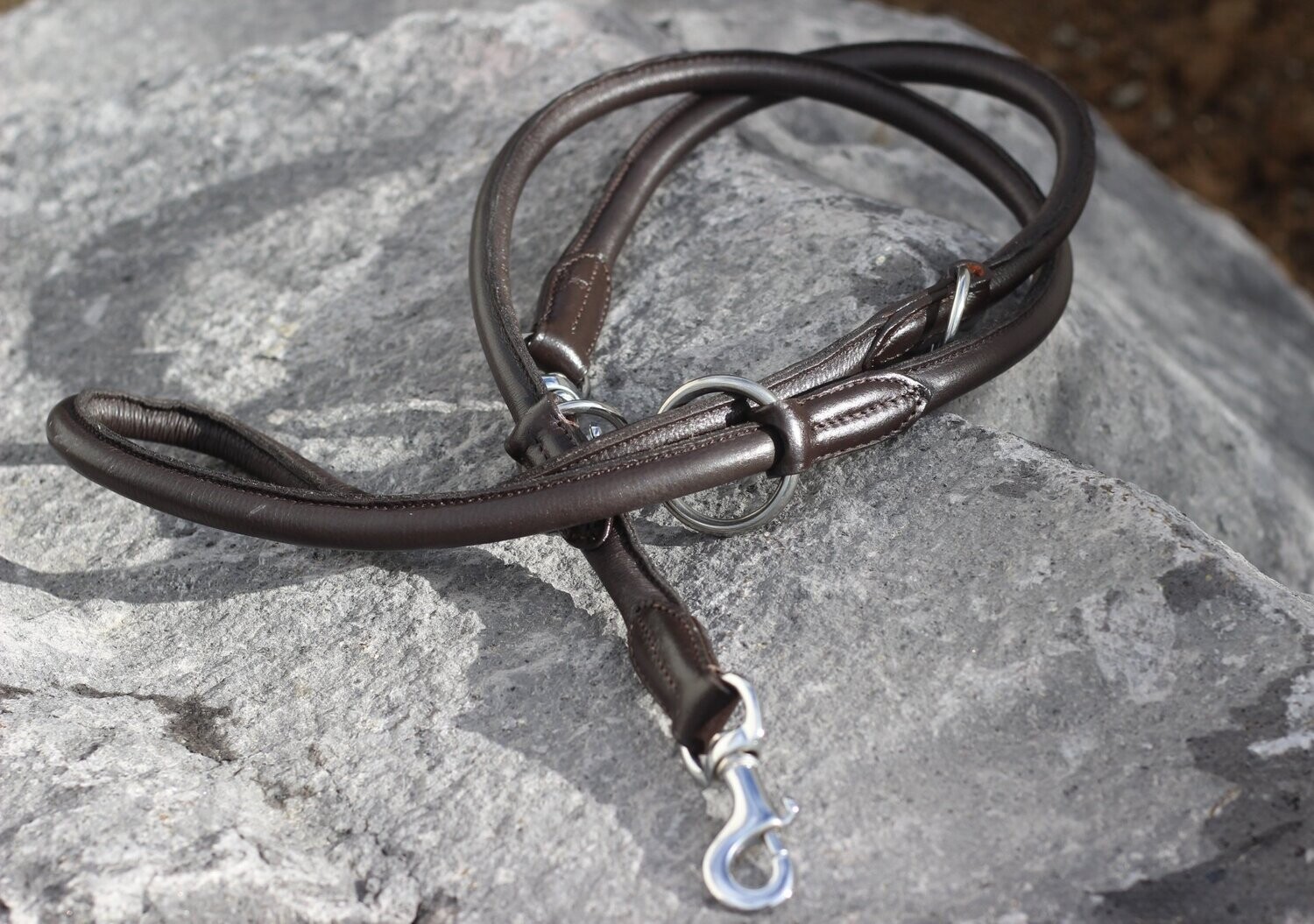 Lederleine  WALNUT BROWN rundgenäht