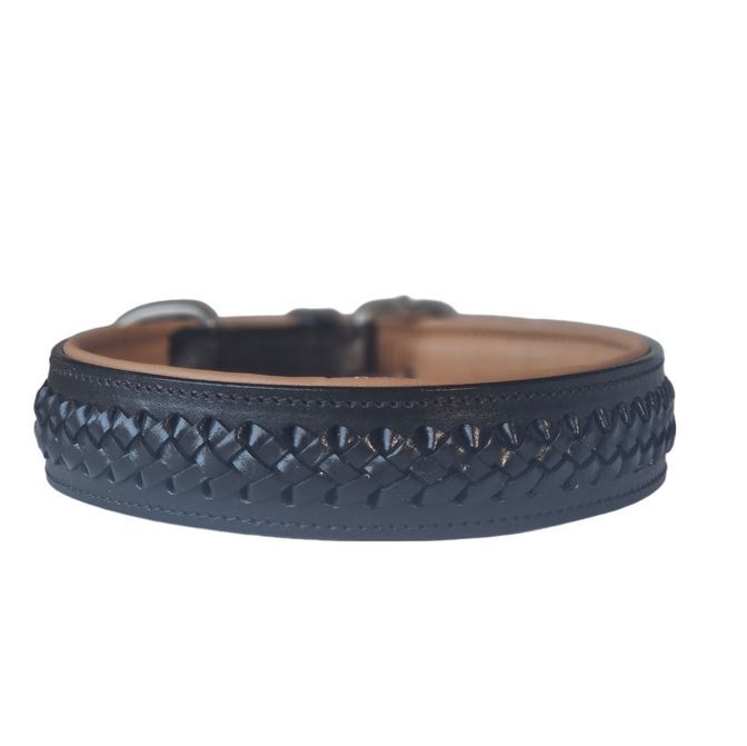 Leder Halsband braided WALNUT BROWN- Leder Halsband braided WALNUT BROWN-