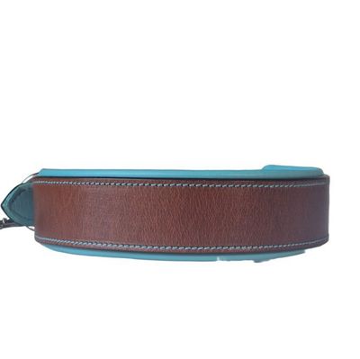 Leder Halsband TWO TONE   -  TÜRKIS