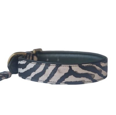 Leder Halsband Zebra - AFRICA - LINE - Leder Halsband Zebra - AFRICA - LINE -