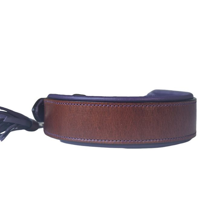 Leder Halsband TWO TONE   -  VIOLETT