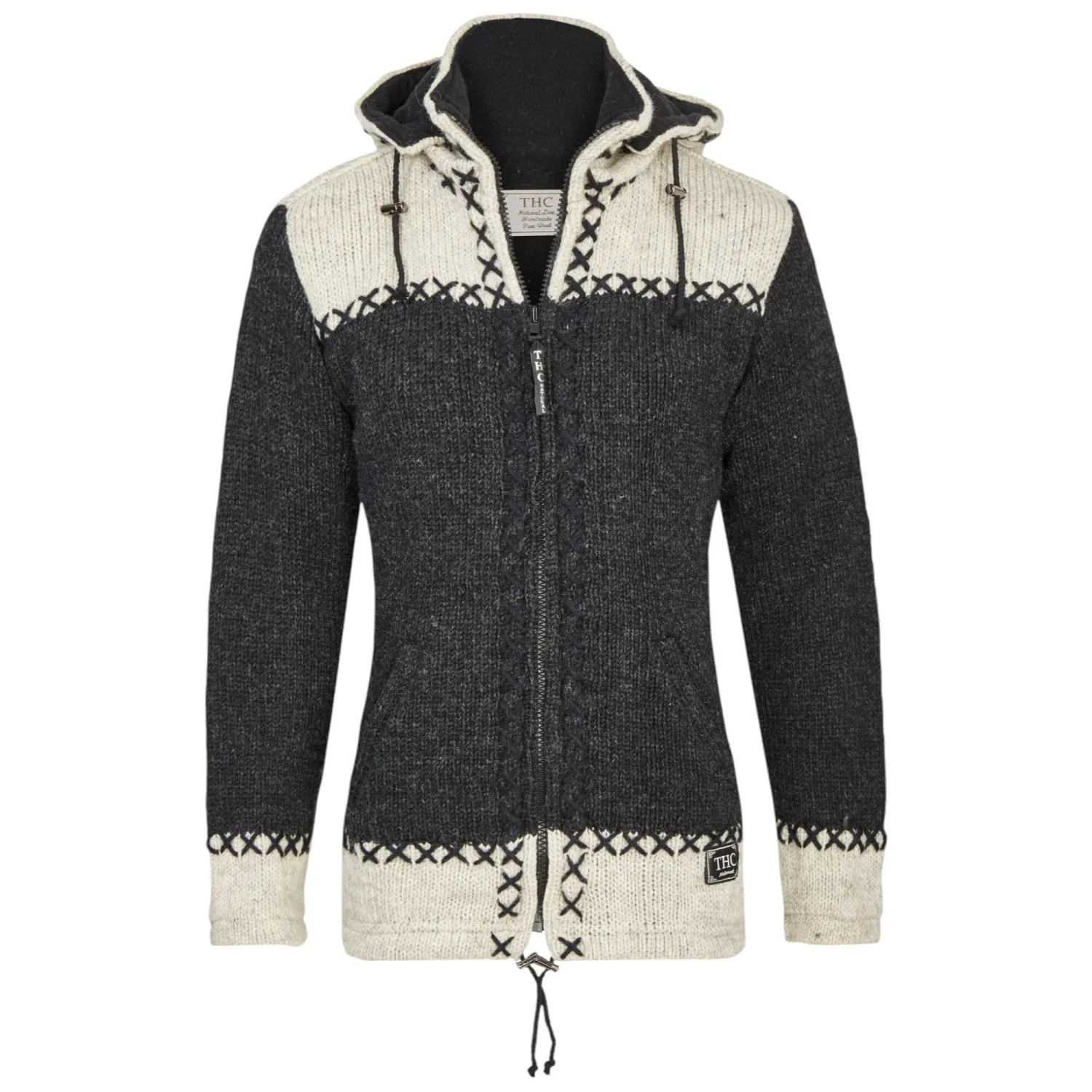 Unisex Strickjacke ANTHRAZIT / GRAU - handgestrickt aus Nepal - Fair Trade Unisex Strickjacke ANTHRAZIT / GRAU - handgestrickt aus Nepal - Fair Trade