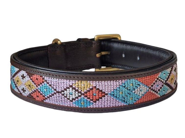 Leder Halsband Manege Bloom ROZE