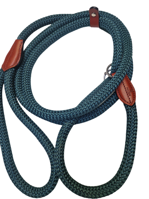 Retriever Leine EASY , grün mit Cognac Leder abgesetzt - NEW IN ! Retriever Leine EASY , grün mit Cognac Leder abgesetzt - NEW IN !