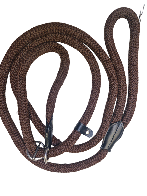 Retriever Leine  EASY , Braun  mit schwarzem Leder abgesetzt - NEW IN !