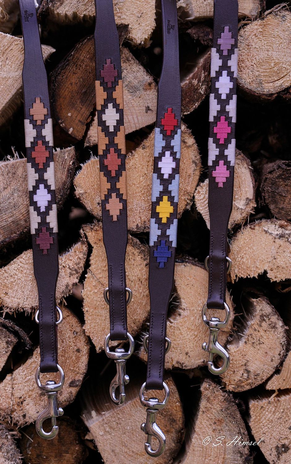 Leder Leine  CHUKKA - 2 meter in 4 Farbkombis