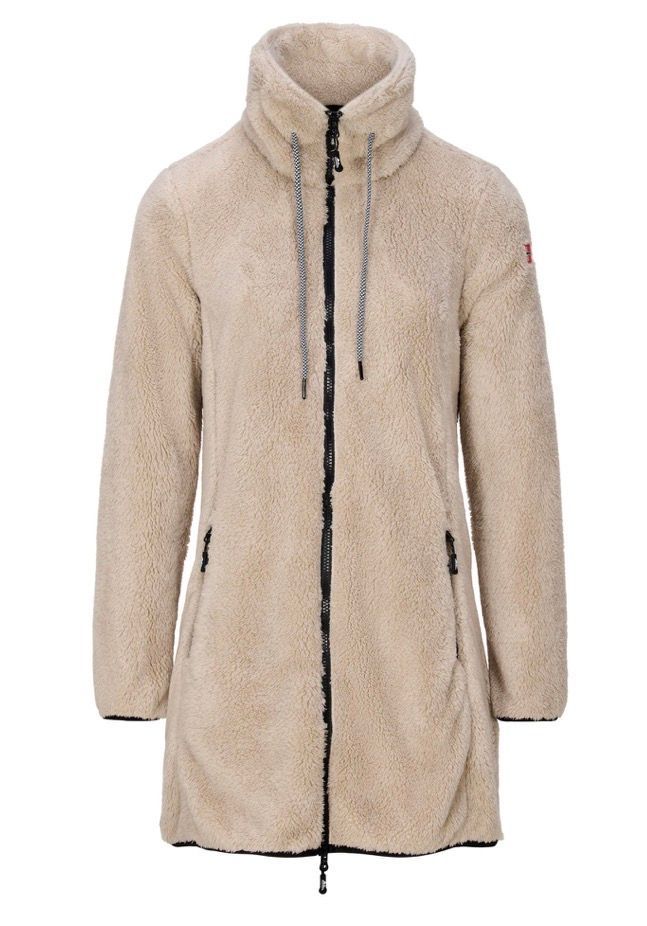 Kuschel Fleece  long Jacke SAND