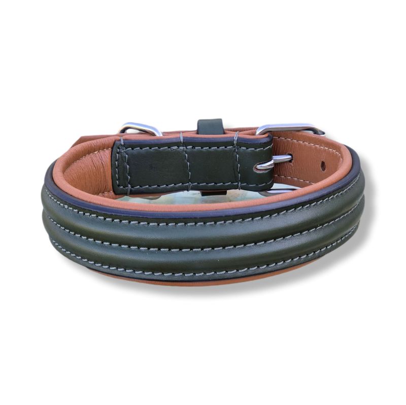 Leder Halsband PURE Oliv - new in