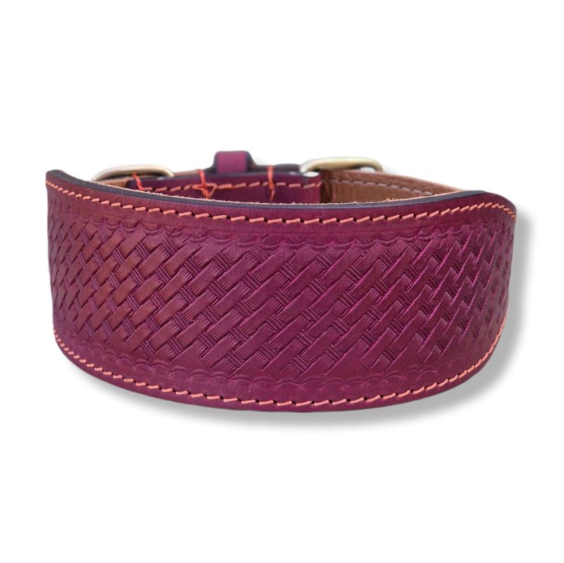 Windhund Leder Halsband SIGNATURE - Bordeaux rot  -  NEW IN