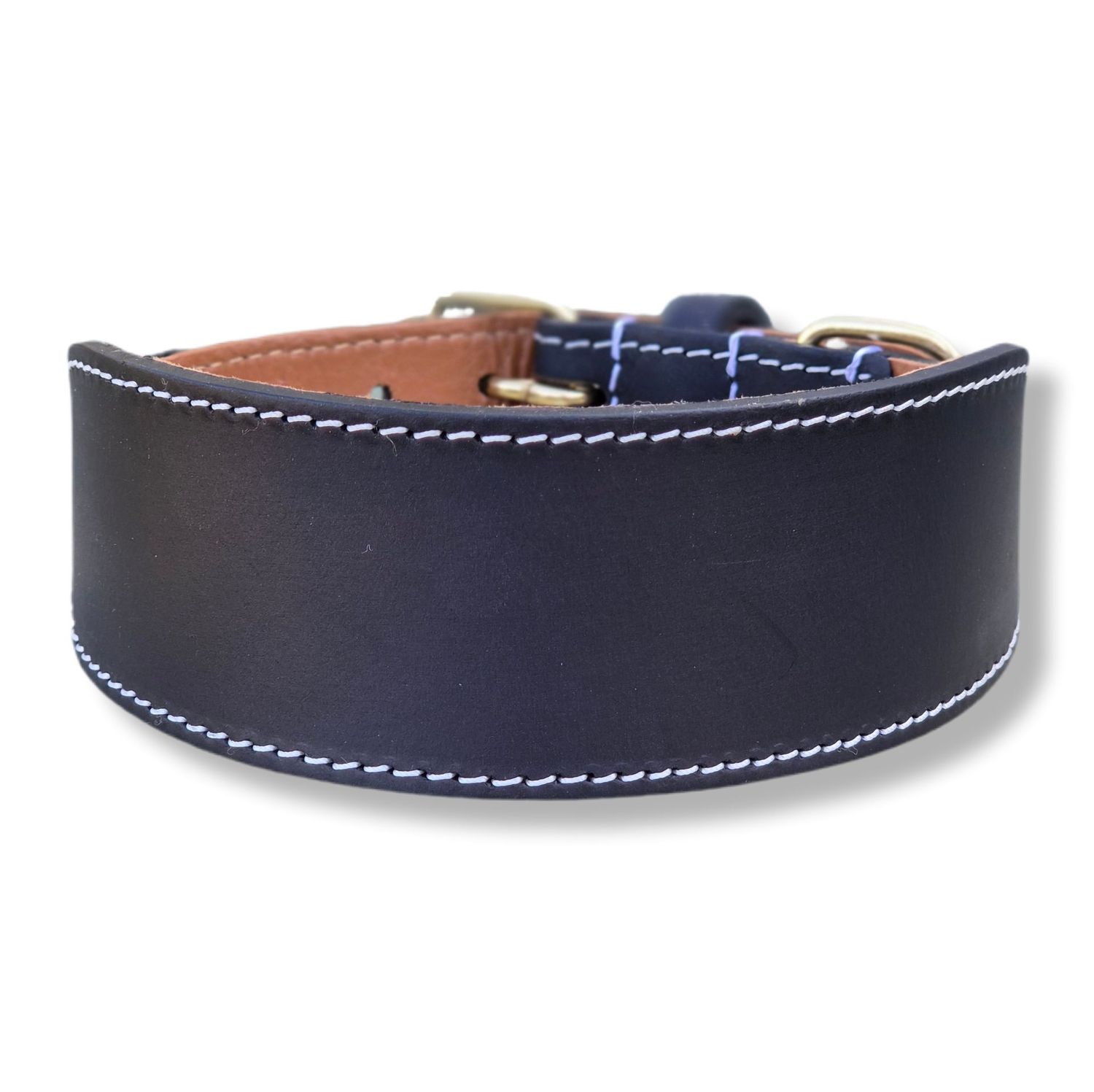 Windhund Leder Halsband PURE schwarz -  NEW IN