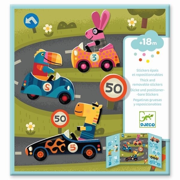 Djeco Removable Sticker Cars &amp; Racetrack 