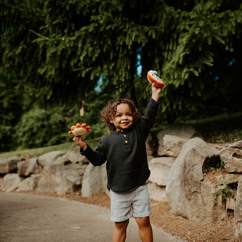 Pebble Rainbow Rattle Toy