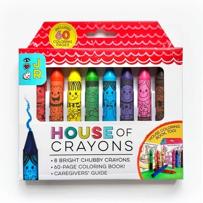 Bright Stripes House of Crayons + Coloring Book