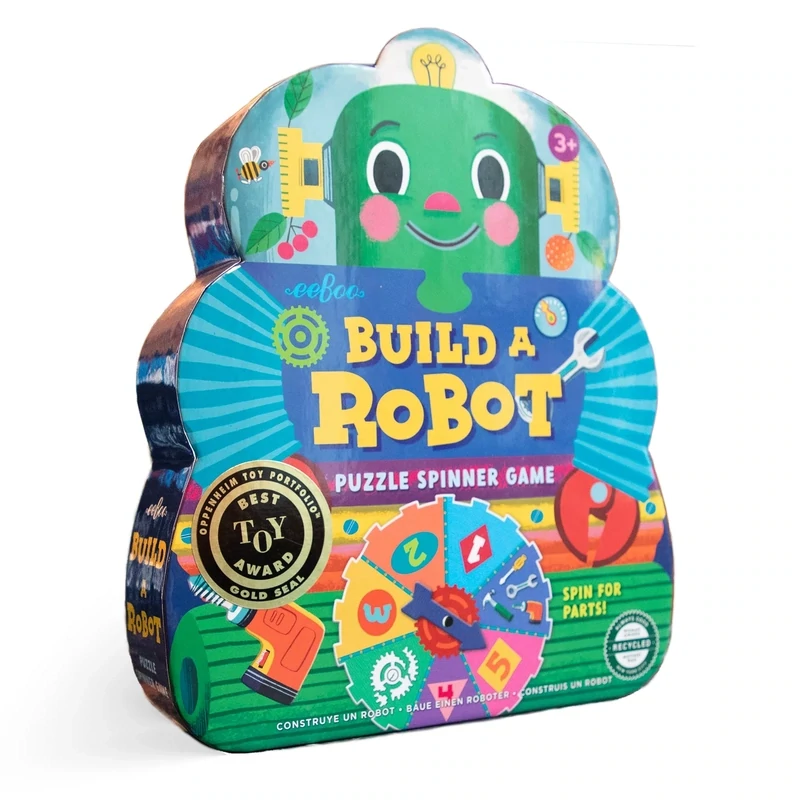 Eeboo Robot Puzzle Spinner Game