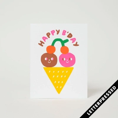 Suzi Ultman Ice Cream Birthday Wishes Card