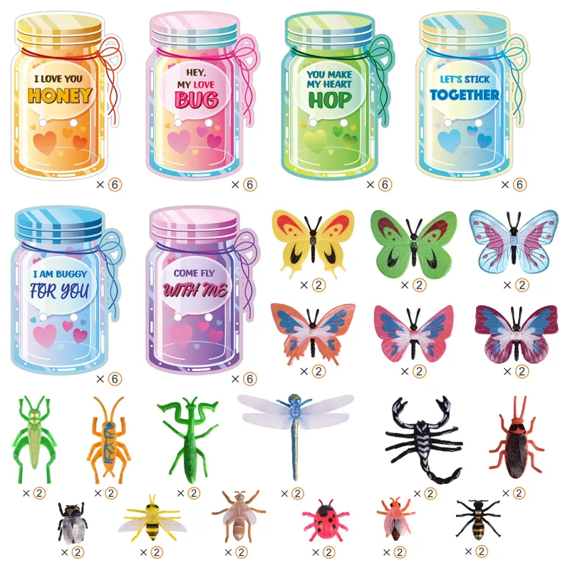 FLT Bug Valentines 36 pk