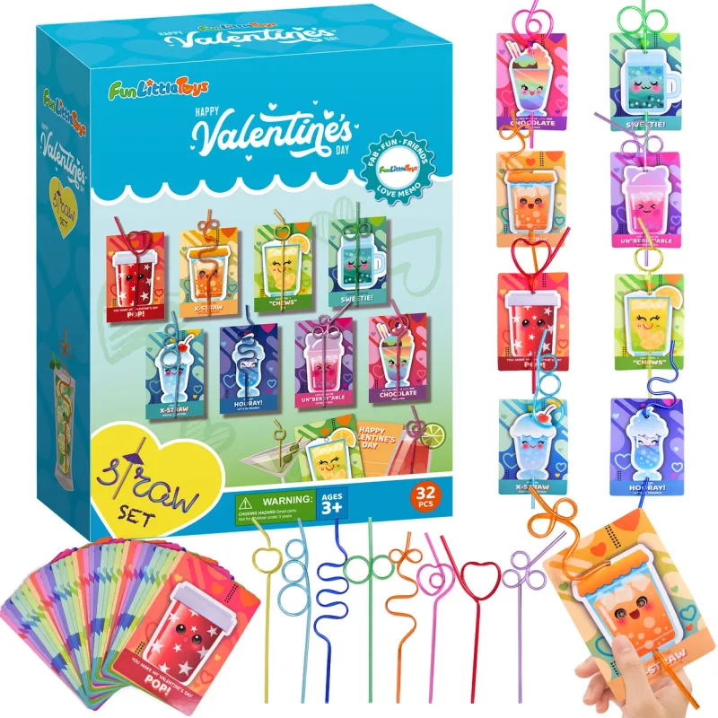 FLT Straw Valentines 32pk 