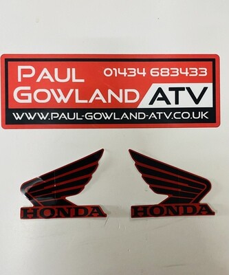 Genuine Honda Wing Stickers - Red 110mm