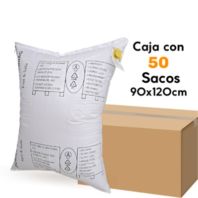 Caja con 50 sacos hinchables - Airbag de Rafia 90x120