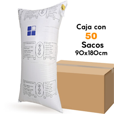 Caja con 50 sacos hinchables - Airbag de Rafia 90X180