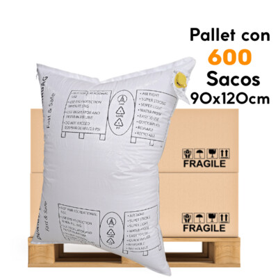 Palet con 600 sacos hinchables - Airbag de Rafia 90x120