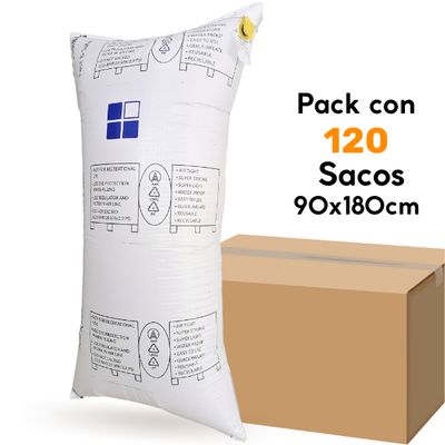 Caja con 120 sacos hinchables - Airbag de Rafia 90x180