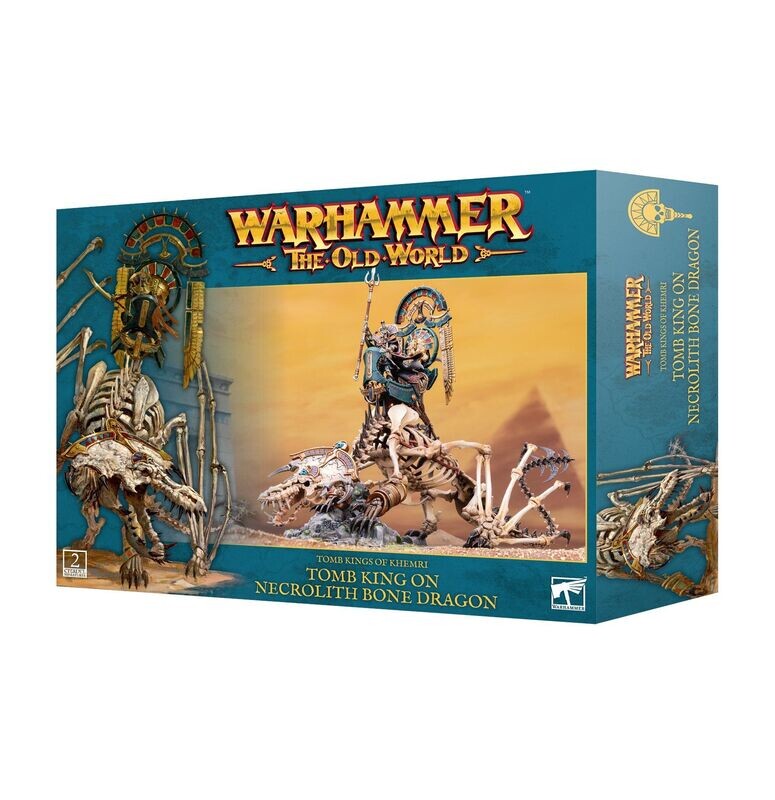 Tomb Kings Of Khemri: Tomb King On Necrolith Bone Dragon - Warhammer The Old World