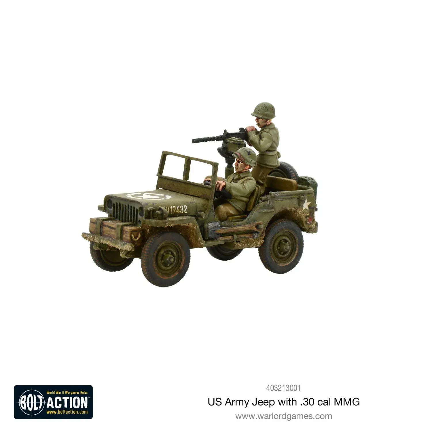 US Army Jeep With 30 Cal Mmg (Blister) Warlord Bolt Action