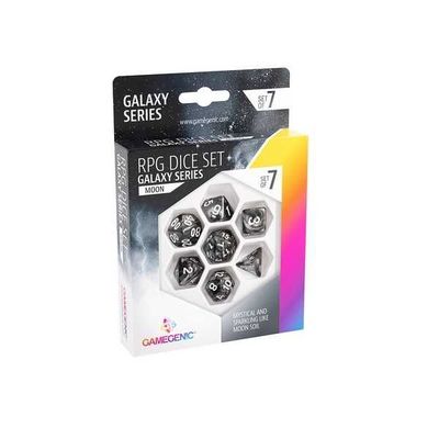 Unit Gamegenic Galaxy Series - Moon - Rpg Dice Set (7Pcs) Black