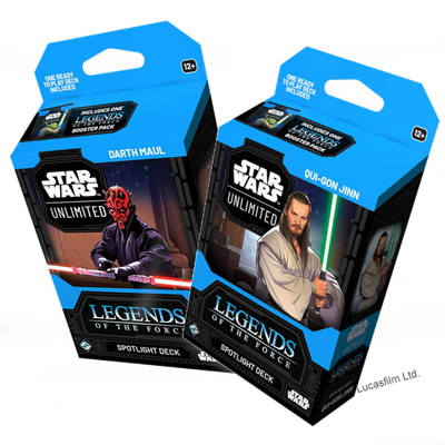 Star Wars: Unlimited Spotlight Deck - Darth Maul & QuiGonJinn - Legends of the Force Display Star Wars: Unlimited Spotlight Deck - Darth Maul & QuiGonJinn - Legends of the Force Display