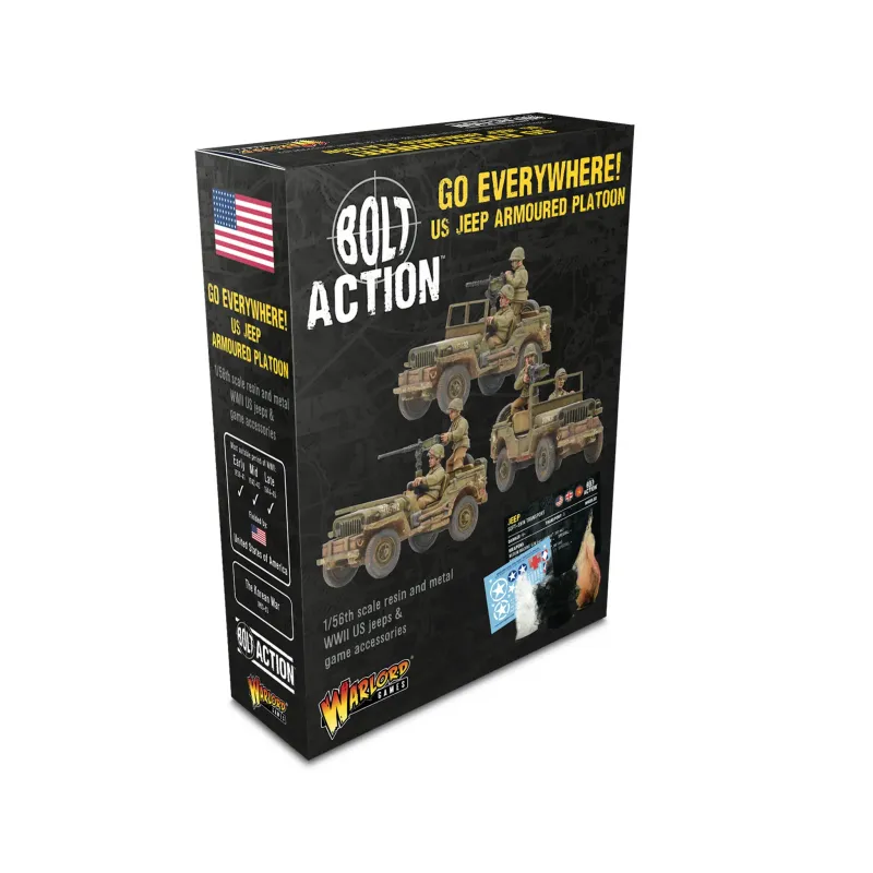Go Everywhere! Us Jeep Armoured Platoon (3X Jeeps) Bolt Action Warlord Go Everywhere! Us Jeep Armoured Platoon (3X Jeeps) Bolt Action Warlord
