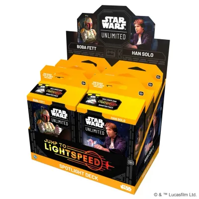 Star Wars: Unlimited Spotlight Deck Han Solo & Boba Fett - Jump to Lightspeed - one of each pack Star Wars: Unlimited Spotlight Deck Han Solo & Boba Fett - Jump to Lightspeed - one of each pack