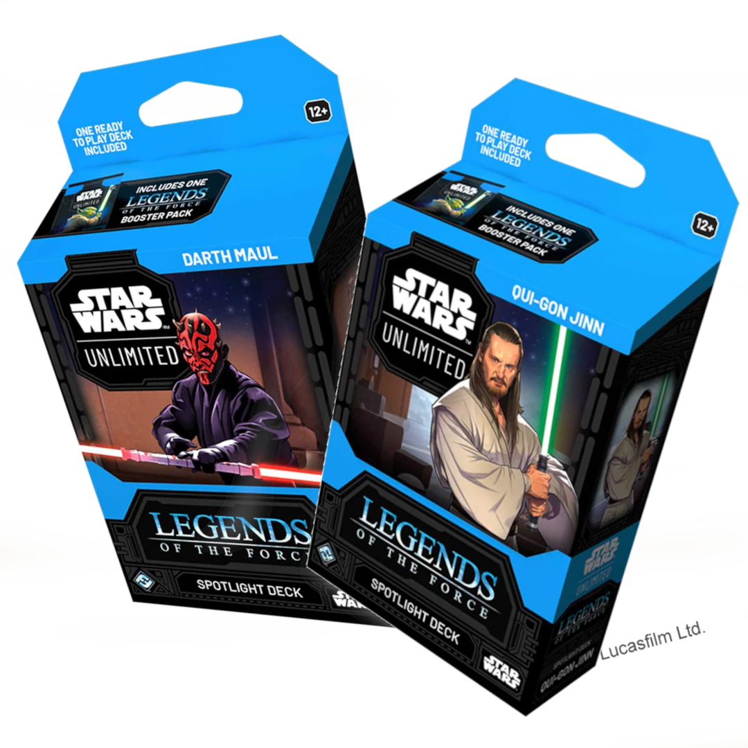Star Wars: Unlimited Spotlight Deck - Darth Maul & QuiGonJinn - Legends of the Force Display Star Wars: Unlimited Spotlight Deck - Darth Maul & QuiGonJinn - Legends of the Force Display
