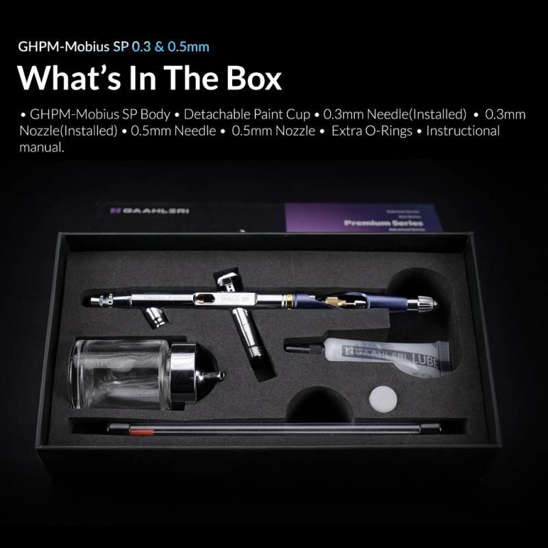 Premium Series GHPM-Mobius SP 0.3 & 0.5mm Airbrush Premium Series GHPM-Mobius SP 0.3 & 0.5mm Airbrush