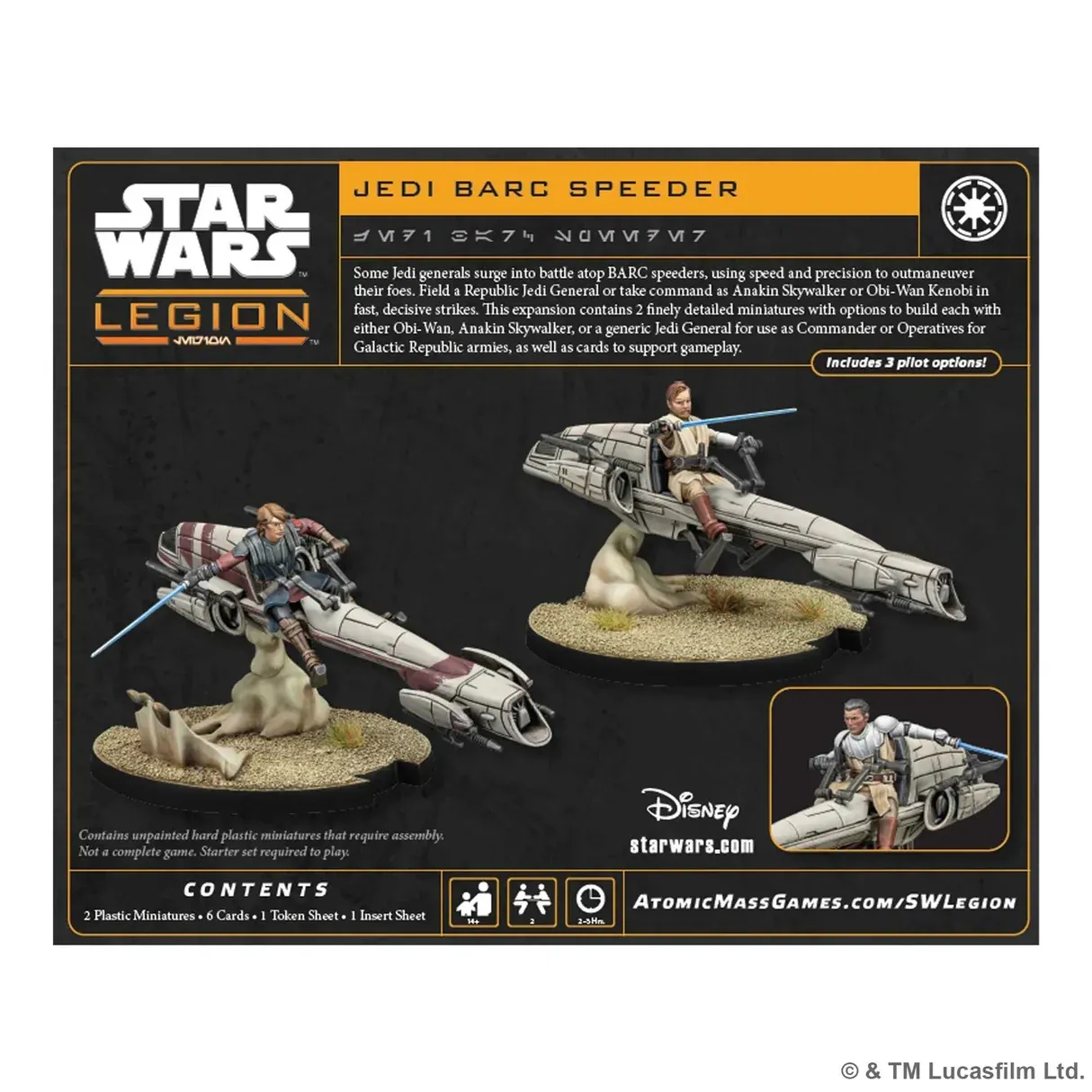 Star Wars: Legion - Jedi General On Barc Speeder