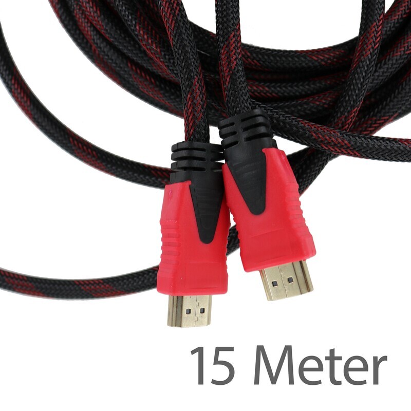 HDMI naar HDMI Kabel 15 Meter (Male -> Male) - HDMI 1.4 - Geschikt voor 4K @ 60Hz - Zwart