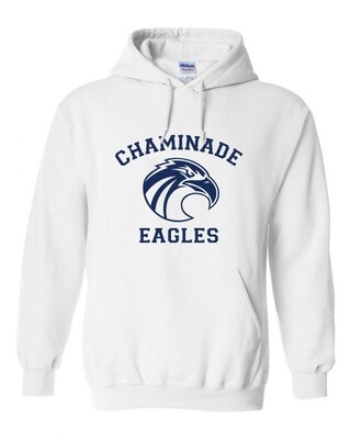 White Hoodie with Navy Eagle - HS