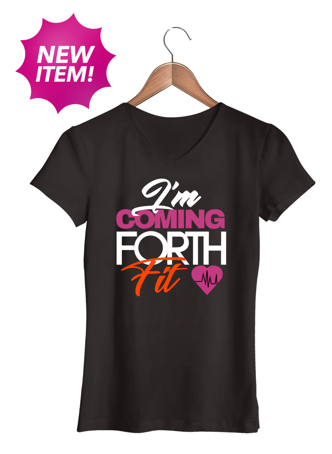 Coming Forth Fit V-Neck T-Shirt in Black