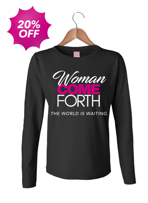 Woman Come Forth Crew-Neck Long Sleeve T-Shirt in Black