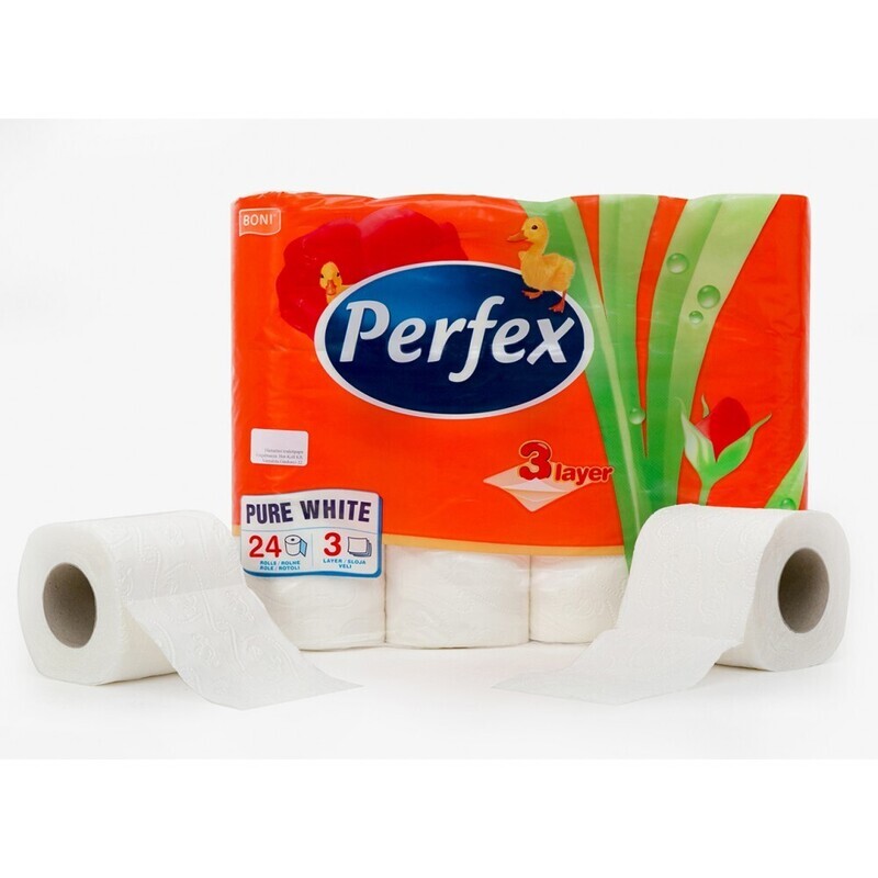 PERFEX WC PAPÍR HÓFEHÉR - 3 RÉTEGŰ 24 TEKERCSES