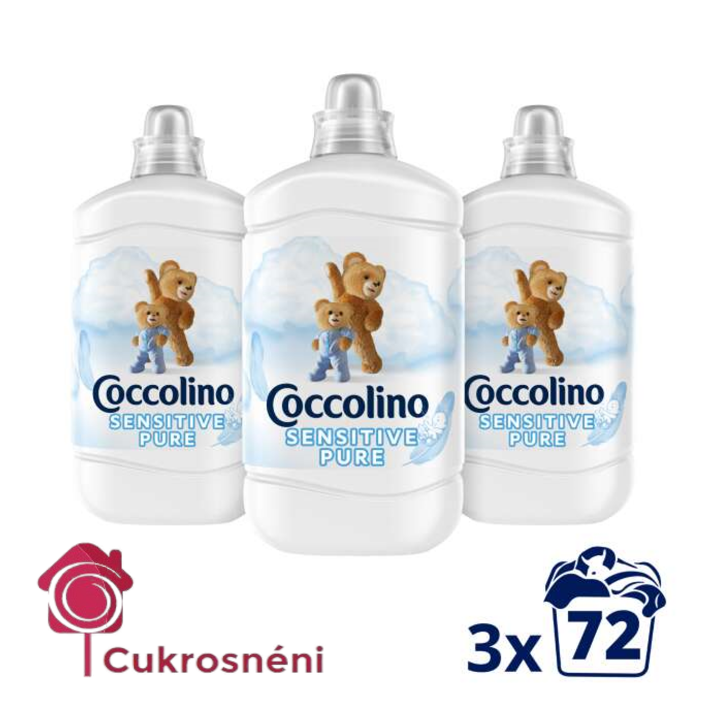 Coccolino öblítőkoncentrátum Sensitive Pure 216 mosás (3x1800ml)