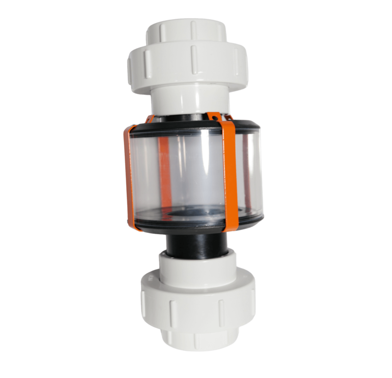 FLOW CELL WITH BARREL UNIONS