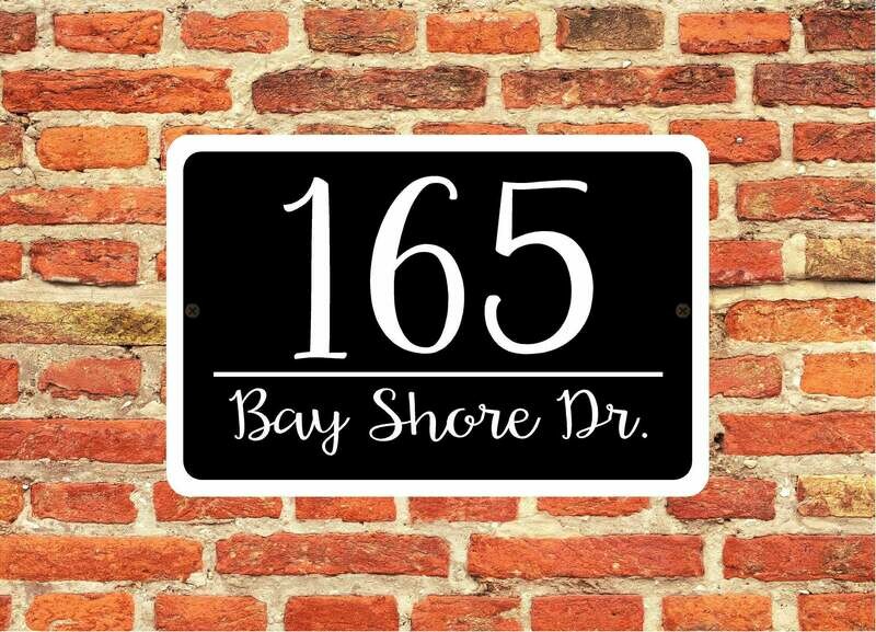 Custom Address Sign 8 x 12  weather-resistant Aluminum