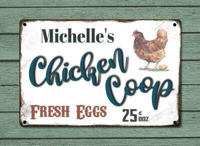 Custom Rusty Chicken Coop Sign